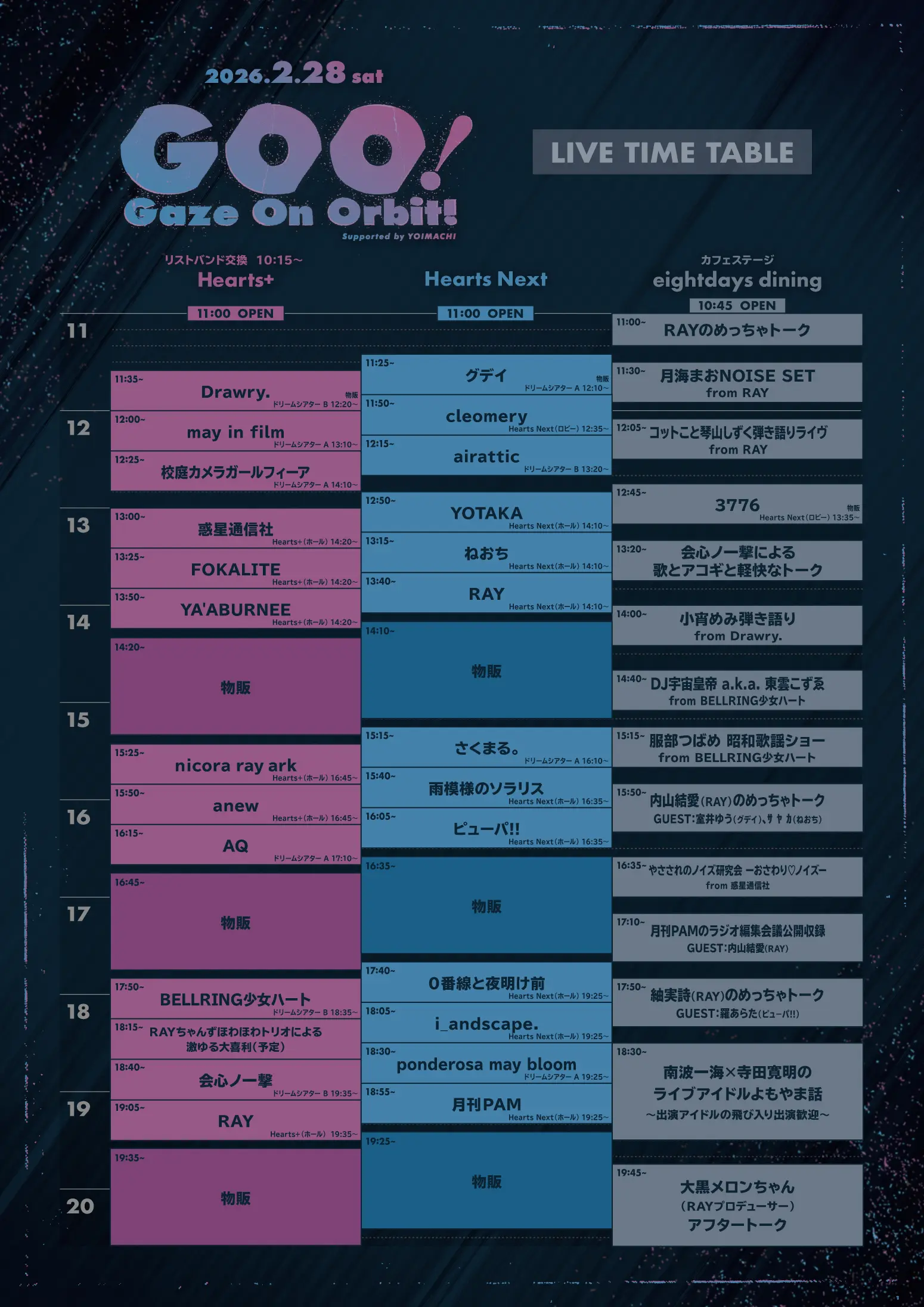 RAY presents 「GOO!」 supported by YOIMACHIのチケット情報｜ライブ