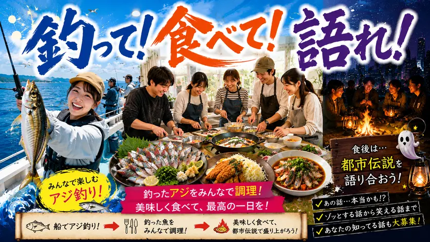 【金沢八景】釣れる確率ほぼ100%!都市伝説×釣り(釣って!食べて!語れ!)♪★1人参加&初参加大歓迎★楽しいご縁を♪ 毎回満員御礼★都市伝説オフ会★出会い★交流会